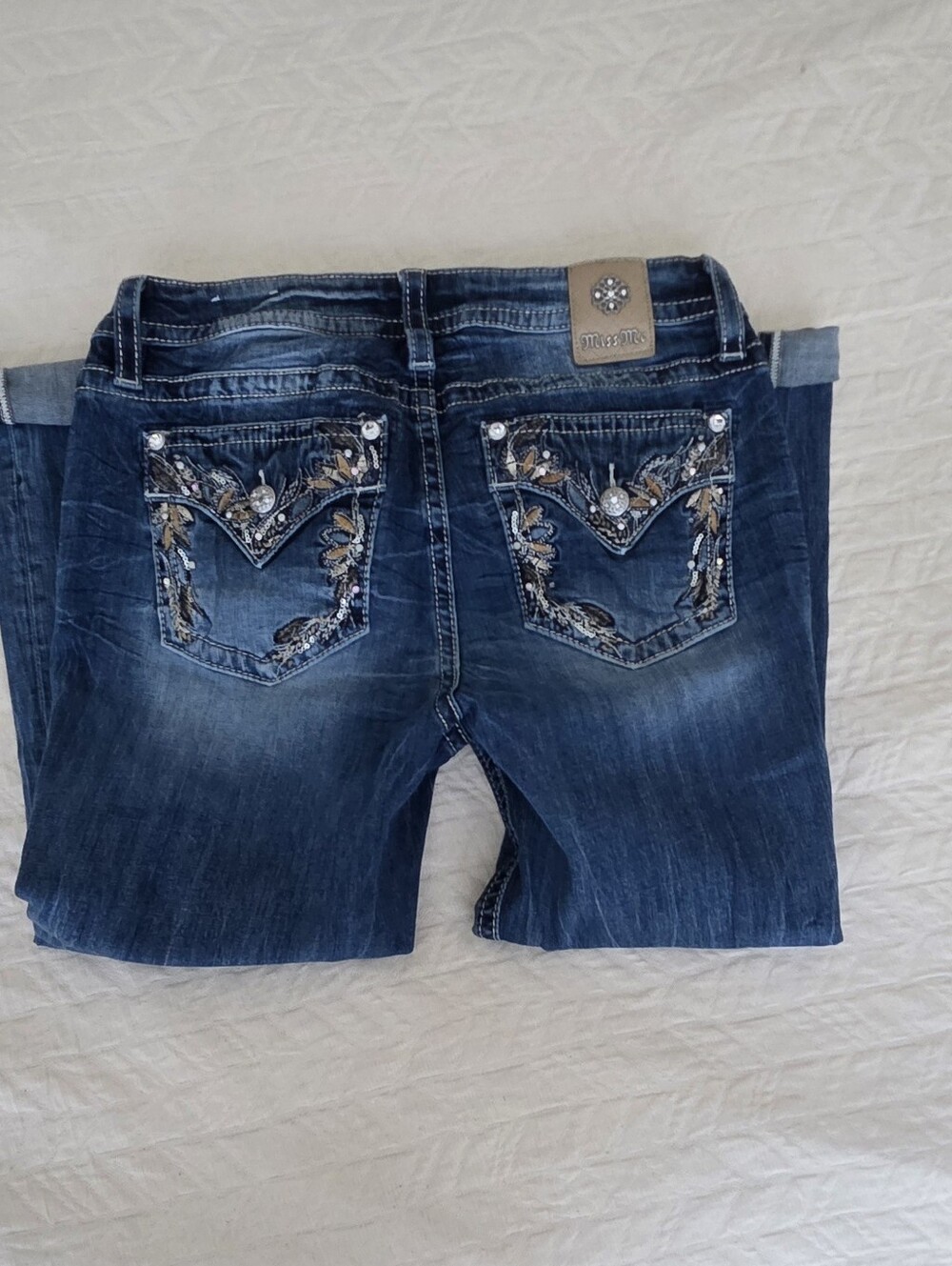 Miss Me Dark Blue Embellished Boot Cut Jeans